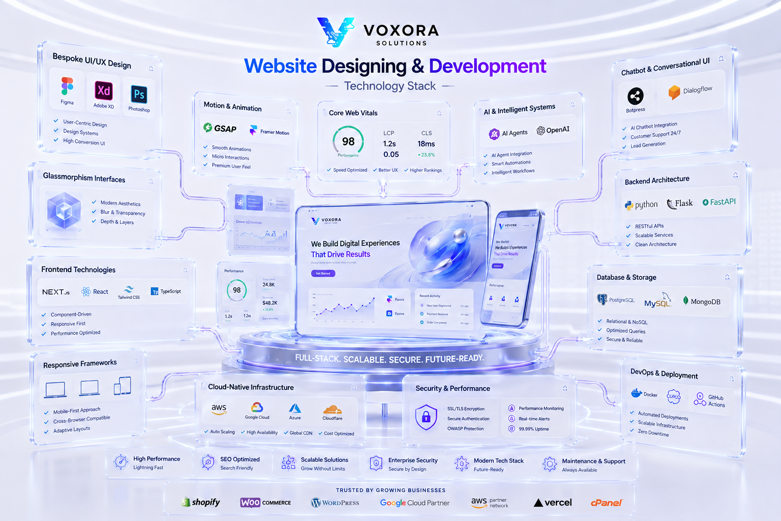 Website Designing & Development technology stack